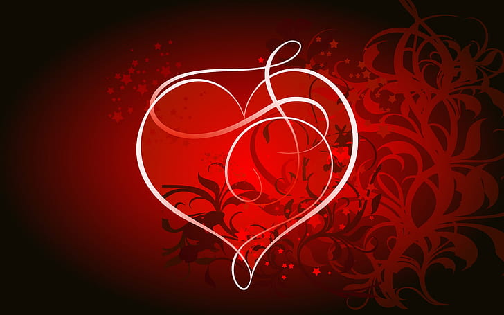 Romantic love heart, Red, HD wallpaper