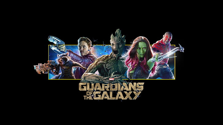 Guardians of the Galaxy illustration, typography, Marvel Comics, HD wallpaper