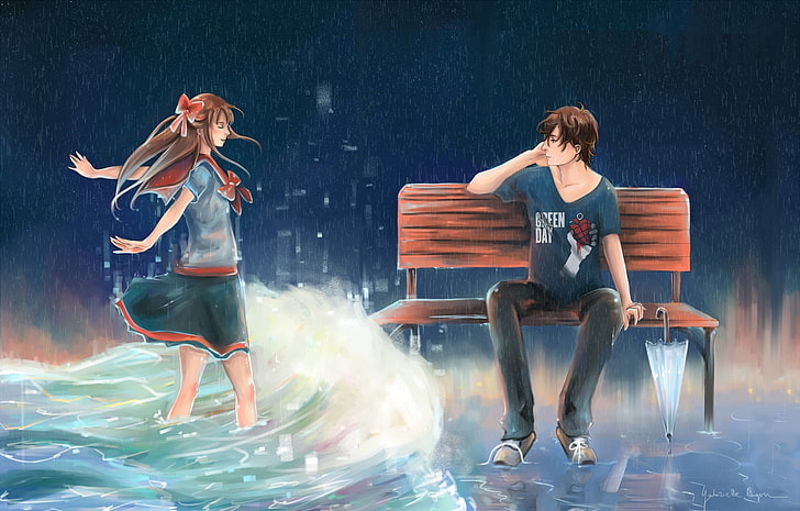 Featured image of post Anime Boy Sitting On Bench Unfaithful man hugging offended girlfriend trying to reconcile after betrayal
