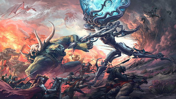 HD wallpaper: Fantasy, Battle, Creature, Dragon, Robot, Sphere, Warrior |  Wallpaper Flare