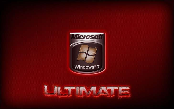 windows 7 ultimate, red, text, western script, communication, HD wallpaper