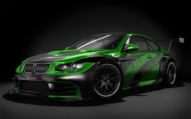 green and black BMW coupe, m3, sports, car, speed, land Vehicle, HD wallpaper