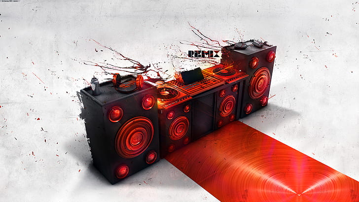 DJ Speaker Turntable HD, music, HD wallpaper