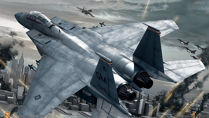 artwork, F15 Eagle, Ace Combat 6: Fires of Liberation, air vehicle, HD wallpaper