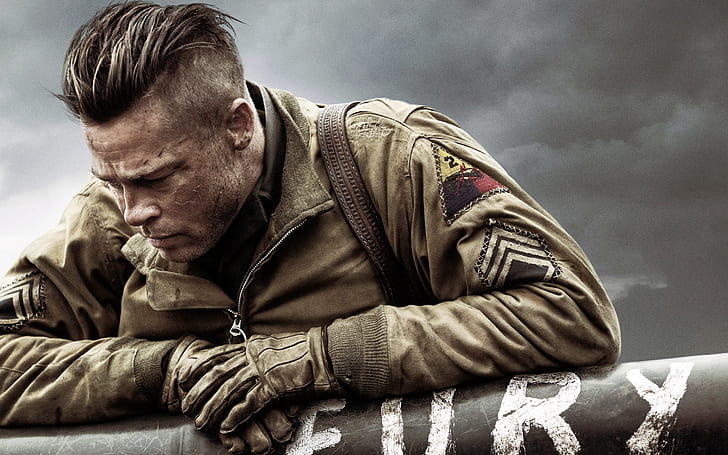 Brad Pitt in Fury, HD wallpaper