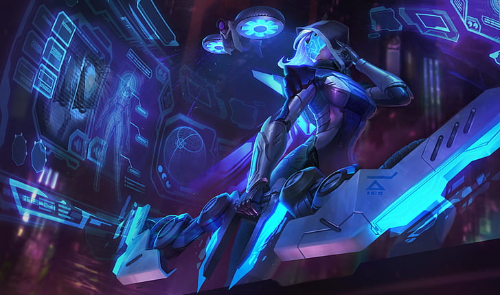 bow, Ashe (League of Legends), drone, Project Skins, HD wallpaper