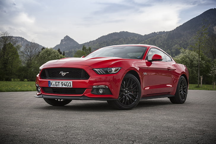 Mustang, Ford, Fastback, 2015, EU-spec, mode of transportation, HD wallpaper