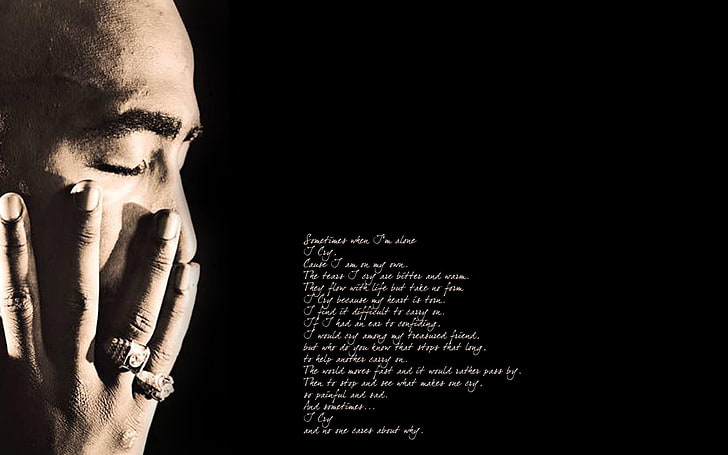 silver-colored rings, 2pac, poems, thouts, fingers, light, men, HD wallpaper