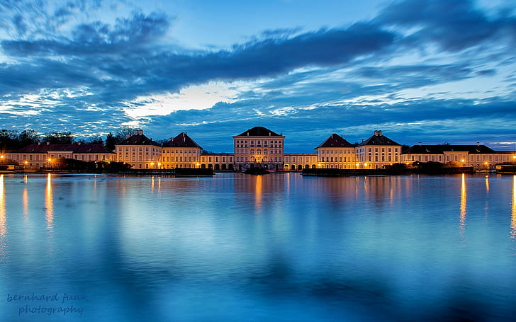 Germany, Bavaria, Munich, city, river, castle, palace, Nymphenburg, HD wallpaper