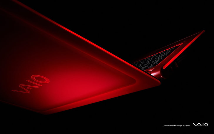 red Sony VAIO lap, laptop, black background, technology, communication, HD wallpaper