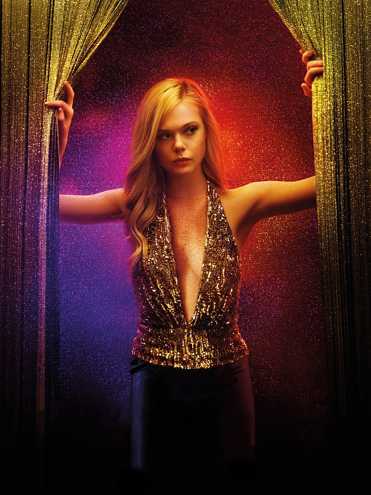 The Neon Demon, movie poster, Elle Fanning, one person, beautiful woman