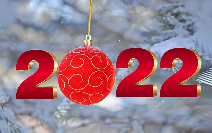Happy New Year, numbers, 2022 (Year), HD wallpaper