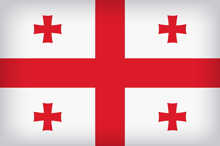 Flag, Georgia, Georgian, Caucasus, Republic Of Georgia, Flag Of Georgia