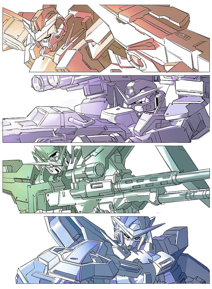 anime, mechs, Gundam, Mobile Suit Gundam 00, Super Robot Taisen, HD wallpaper