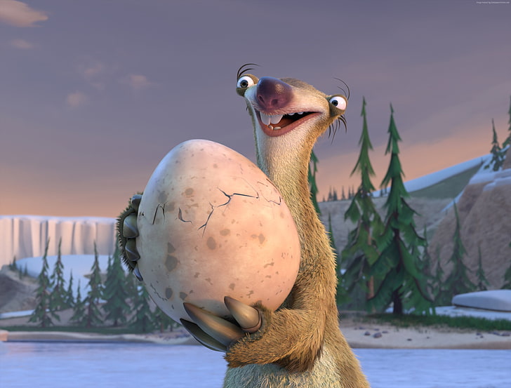 SID, best animations of 2016, Egg, Ice Age :The Great Egg, HD wallpaper