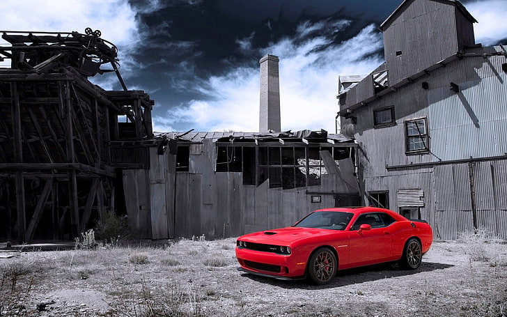 Dodge Challenger SRT, built structure, architecture, building exterior, HD wallpaper