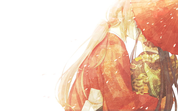 anime, Himura Kenshin, Kamiya Kaoru, kissing, Rurouni Kenshin, HD wallpaper