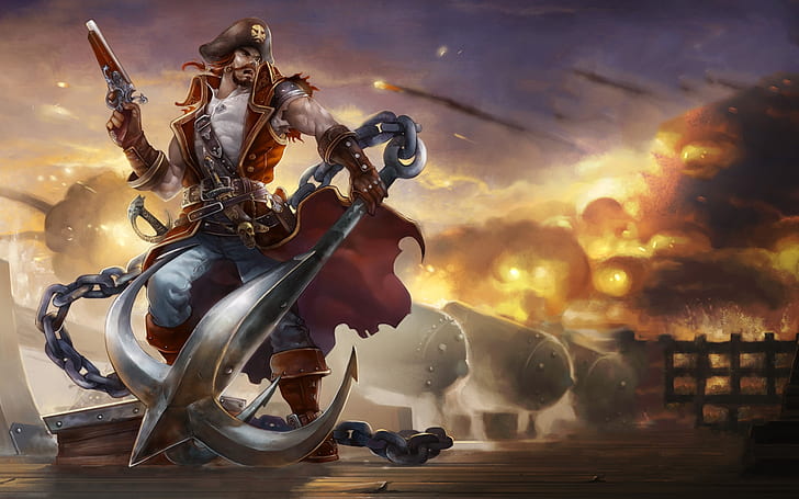 448726 picture-in-picture, anime girls, Pirate ship, Jan Verner, pirates,  anime - Rare Gallery HD Wallpapers