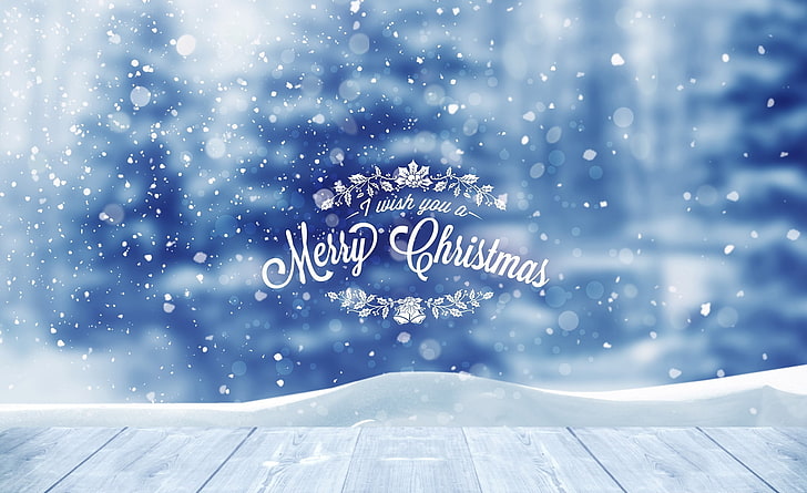 I wish you a Merry Christmas by PimpYourScreen, white text overlayy, HD wallpaper