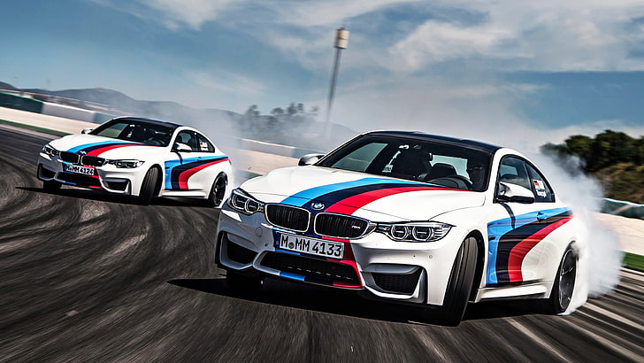 Hd Wallpaper Two White Stock Cars Bmw M4 Drift Top Gear Racing Mode Of Transportation Wallpaper Flare
