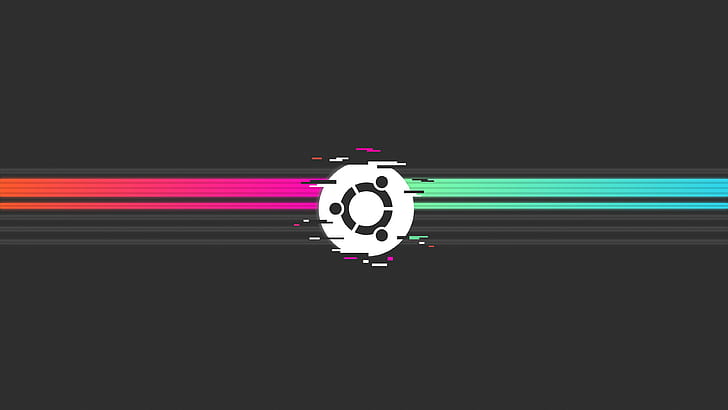 Ubuntu, glitch art, colorful, minimalism