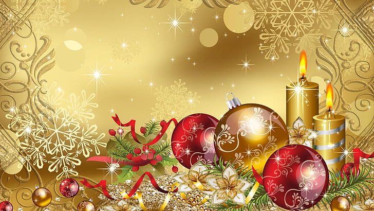 Merry Christmas Gold Wallpaper Hd For Desktop 2560×1440, HD wallpaper