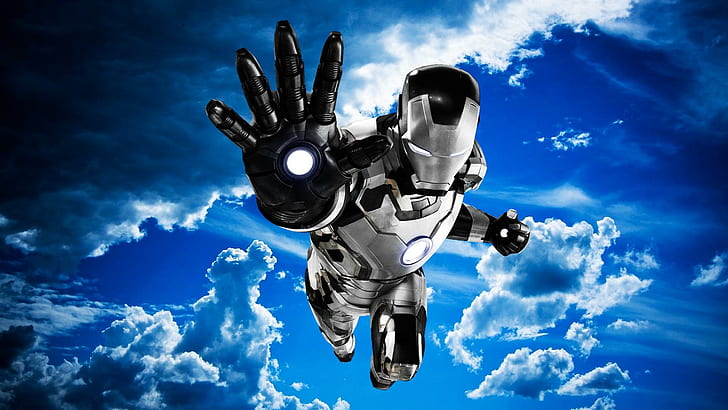 HD wallpaper: Iron Man Mk. 42 Black and White, marvel iron man,  customization | Wallpaper Flare