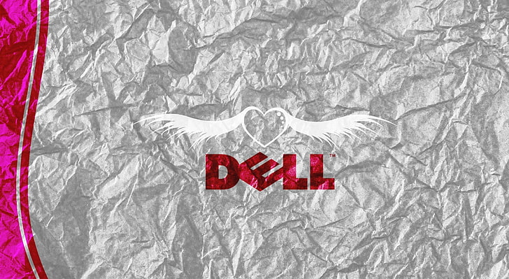 Dell Latitude, Dell logo, Computers, pink, white, red, no people, HD wallpaper