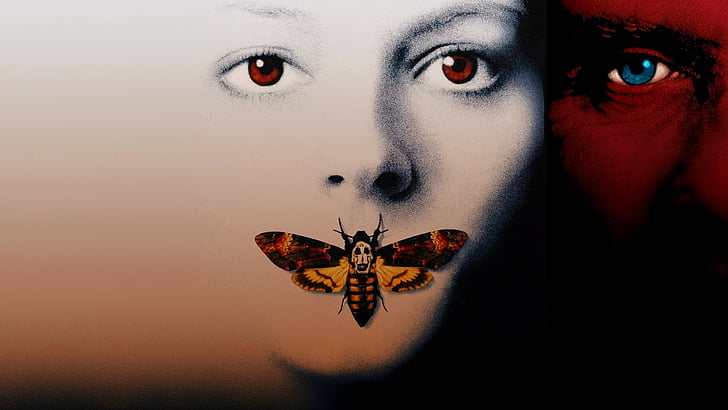 butterfly, dark, drama, lambs, poster, psychedelic, silence, HD wallpaper