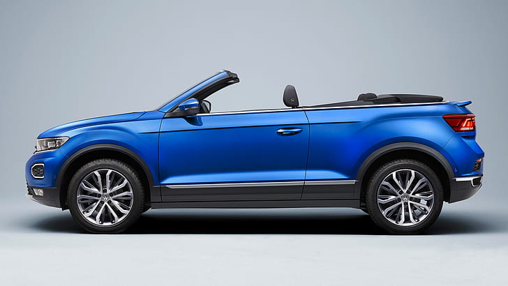 Volkswagen, Volkswagen T-Roc, Blue Car, Convertible, Crossover Car, HD wallpaper