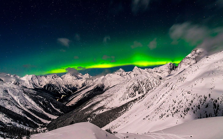 British Columbia, nature, mountains, aurorae, Canada, beauty in nature, HD wallpaper