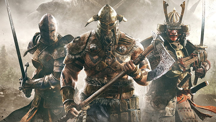 video games, For Honor, knight, samurai, viking, weapon, military, HD wallpaper