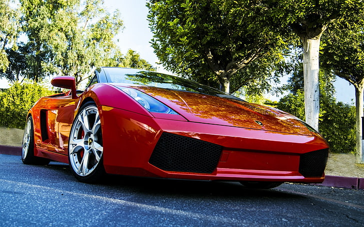 Lamborghini Gallardo, car, red cars, vehicle, mode of transportation, HD wallpaper