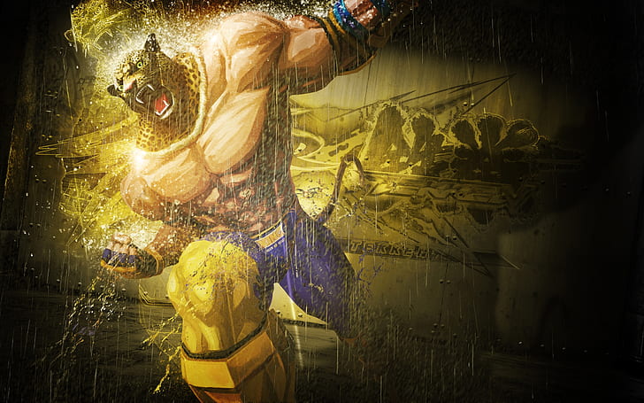 Yellow Tekken Street Fighter King HD, king from tekken, video games