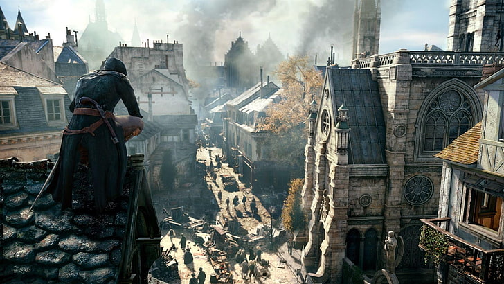 Assassin's Creed game wallpaper, Assassin's Creed:  Unity, video games, HD wallpaper