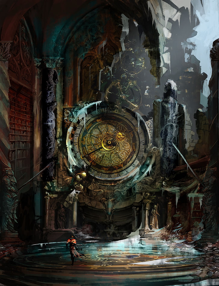 video game digital wallpaper, Castlevania: Lords of Shadow, clocks, HD wallpaper
