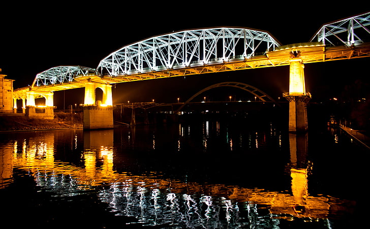 Like A Moth To The Flame, white and brown concrete bridge, United States, HD wallpaper