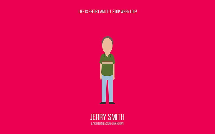 Jerry Smith illustration, Rick and Morty, minimalism, cartoon, HD wallpaper
