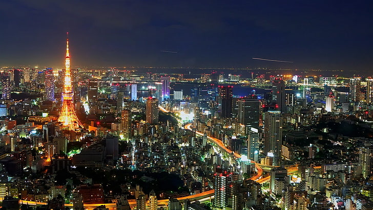 high-rise building, city, cityscape, Tokyo, Japan, Tokyo Tower, HD wallpaper