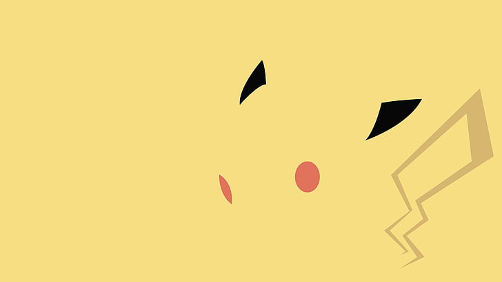 Pikachu wallpaper, minimalism, Pokémon, yellow, no people, sign