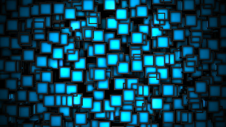 abstract, square, digital art, HD wallpaper