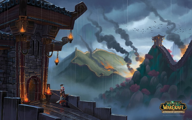 World Warcraft cover, artwork, Pandaren, World of Warcraft, World of Warcraft: Mists of Pandaria, HD wallpaper