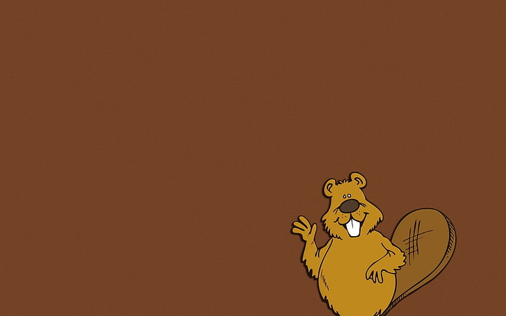 HD wallpaper: brown beaver illustration, tail, waving, teeth, minimalism,  cartoon | Wallpaper Flare