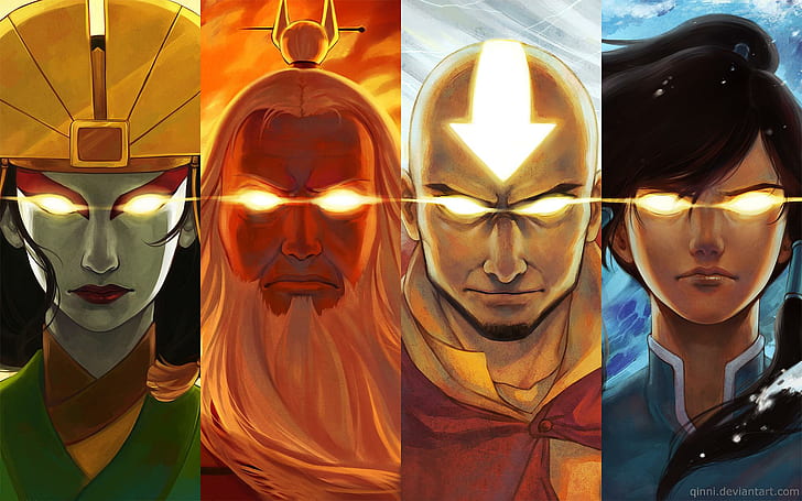 Avatar: The Last Airbender, Avatar Kyoshi, Aang, Korra, artwork, HD wallpaper