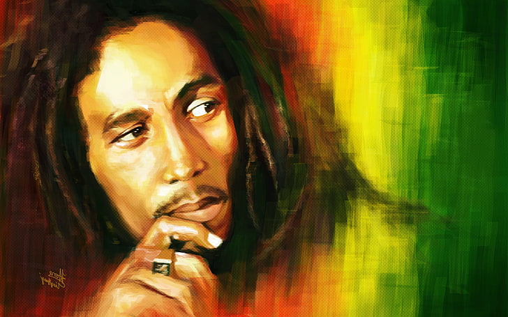 bob marley background  for computer, headshot, portrait, one person