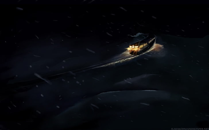 boat painting, 5 Centimeters Per Second, Makoto Shinkai , night, HD wallpaper