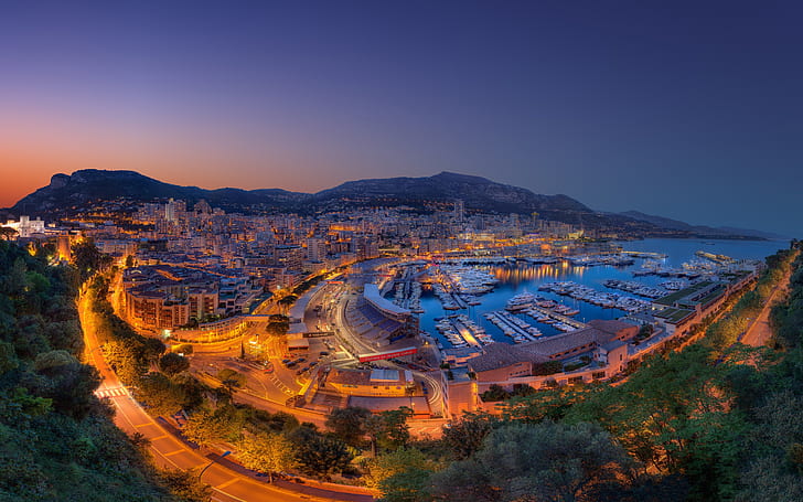 Formula 1 Grand Prix 2013, the Port Hercule, Monaco, aerial view of city building, HD wallpaper