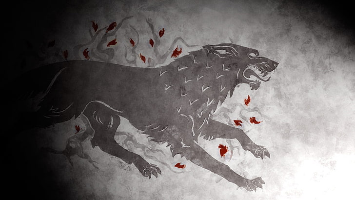 Direwolf, Game Of Thrones, House Stark, no people, red, nature, HD wallpaper