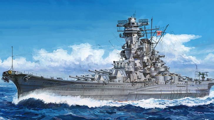 battleship, The Imperial Japanese Navy, the naval forces of the Japanese Empire, HD wallpaper