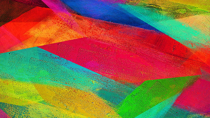 abstract art, colorful, yellow, painting, modern art, HD wallpaper
